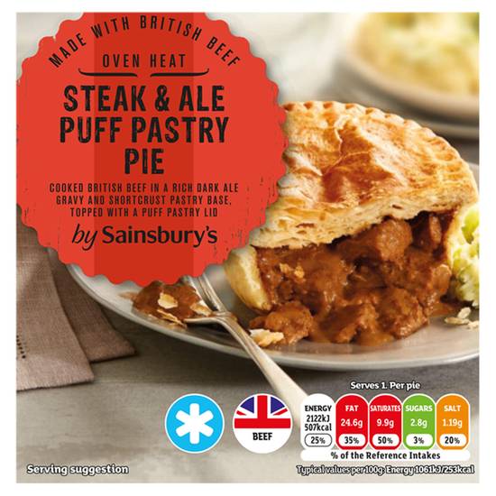 Sainsbury's Steak & Ale Puff Pastry Pie 200g
