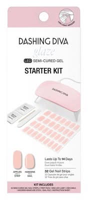 Dashing Diva Glaze Starter Kit Gel Nail Strips, Pale Blush (32 ct)