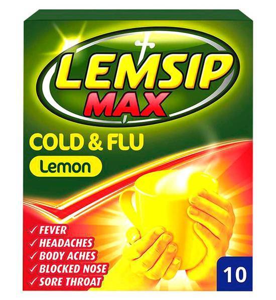 Lemsip Max Cold & Flu Lemon - 10 Sachets