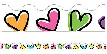 Kind Vibes Doodle Hearts Scalloped Borders (108433)