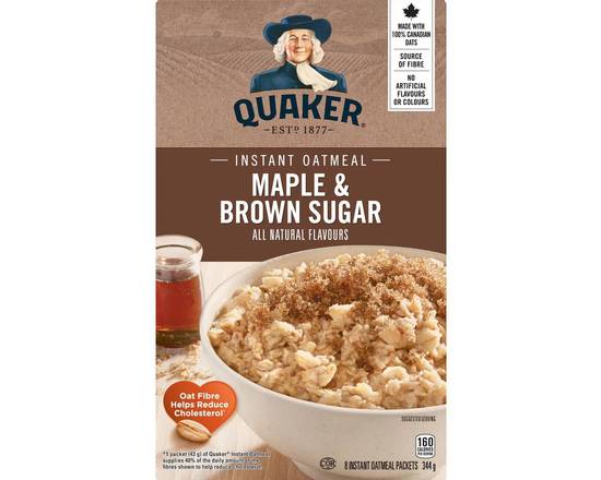 Quaker Oatmeal Maple Brown Sugar 8pk 344g
