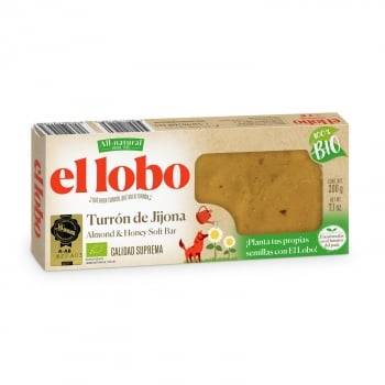 Turrón de Jijona ecológico All Natural El Lobo sin gluten 200 g.