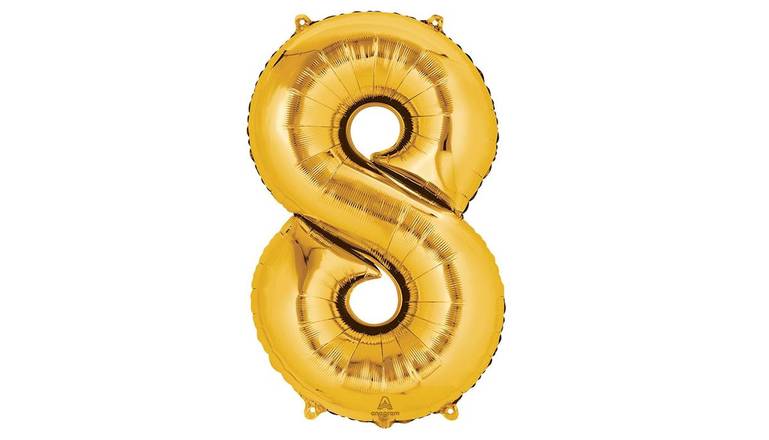 34'' Gold Number (8) - Balloon