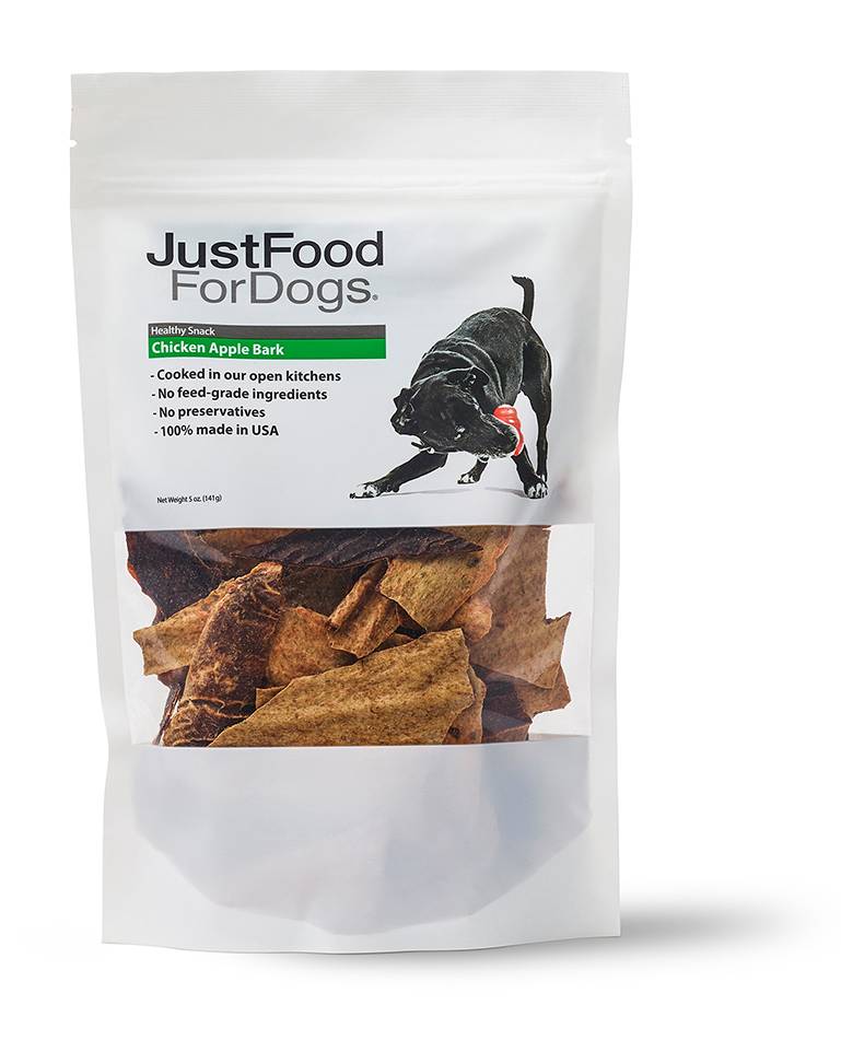 JustFoodForDogs Chicken Apple Bark Dog Treats (5 oz) | Postmates