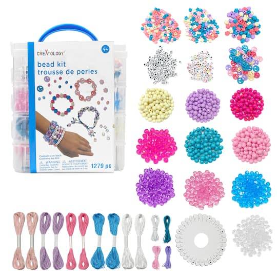 Creatology Pastel Bead Kit Box For 4+ Ages, Assorted (1279 ct)