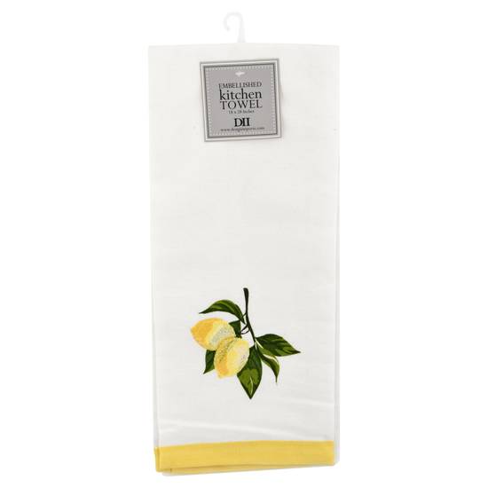 Design Imports Embellished Lemon Branch Kitchen Towel