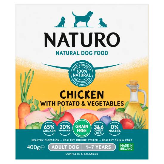 Naturo Natural Pet Food Grain Free Chicken With Potato & Vegetables Adult Dog 1 To 7 Years