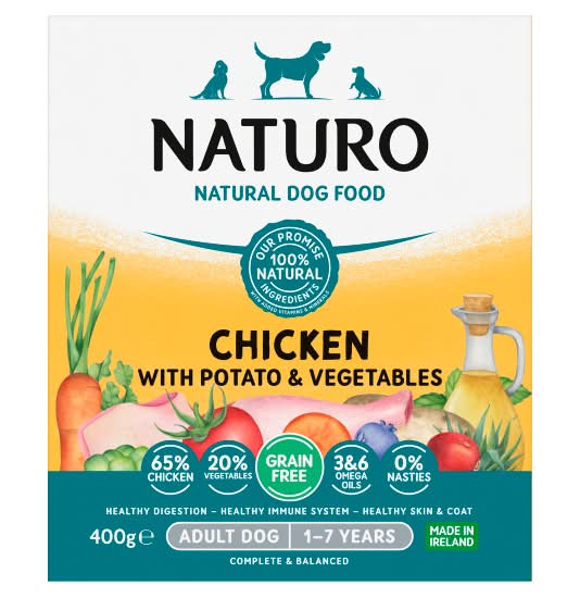 Naturo Grain Free Chicken With Potato & Vegetables Adult Dog 1 To 7 Years (400mg)