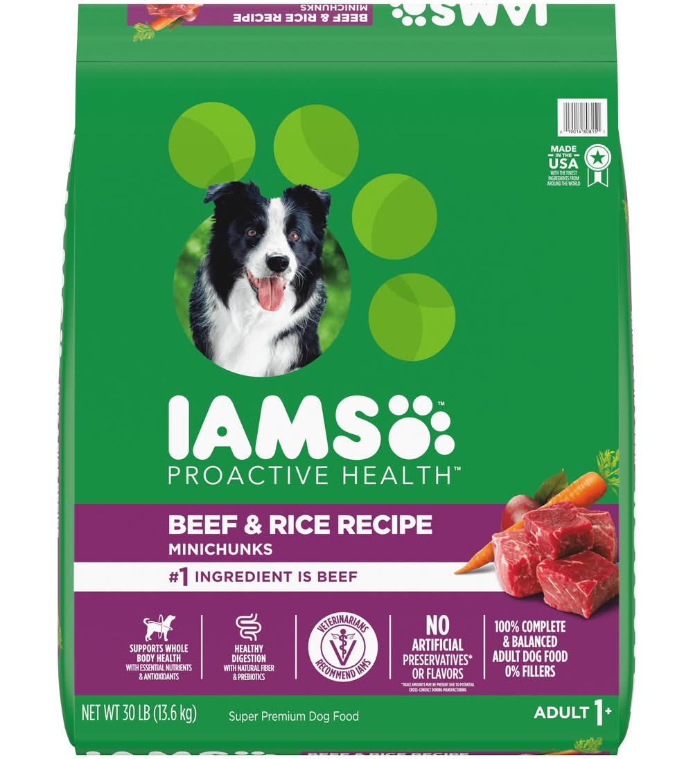 Iams Proactive Health Adult Beef & Rice Recipe Dog Food (30 lbs)