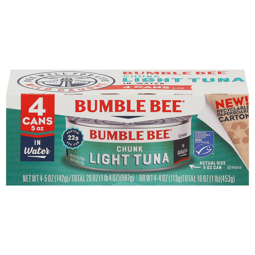 Bumble Bee Chunk Light Tuna in Water (20 oz, 4 ct)