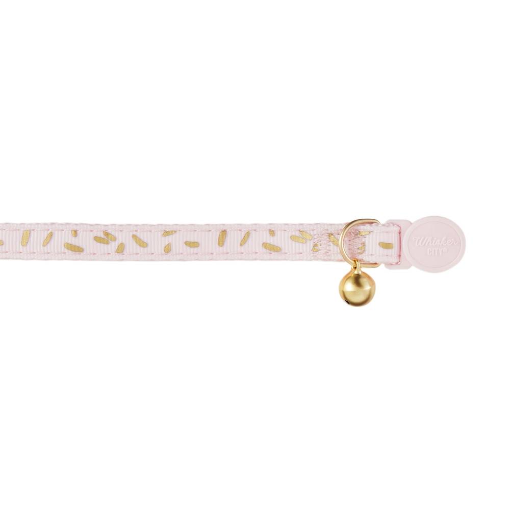 Whisker City® Pink & Gold Easy Release Cat Collar (Color: Multi Color, Size: Cat (Adult))