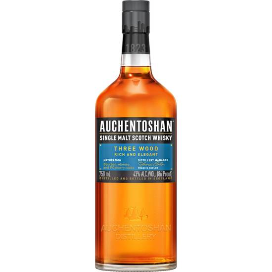 Auchentoshan Single Malt Three Wood Scotch Whisky (750 ml)