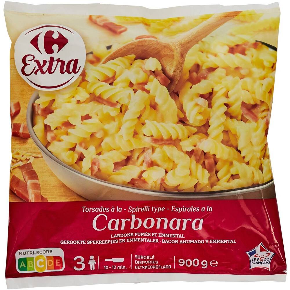 Carrefour - Plat cuisiné torsades à la pâtes carbonara
