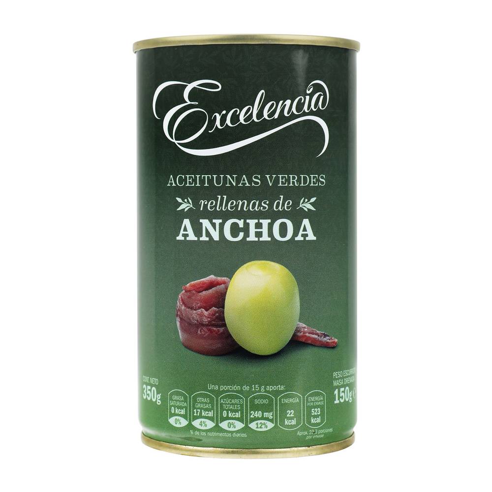 Excelencia aceitunas rellenas de anchoas (lata 350 g)