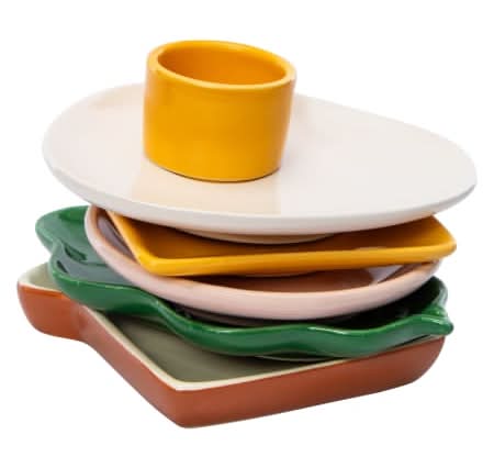 Stackable Sandwich Breakfast Plate Set 6-Piece