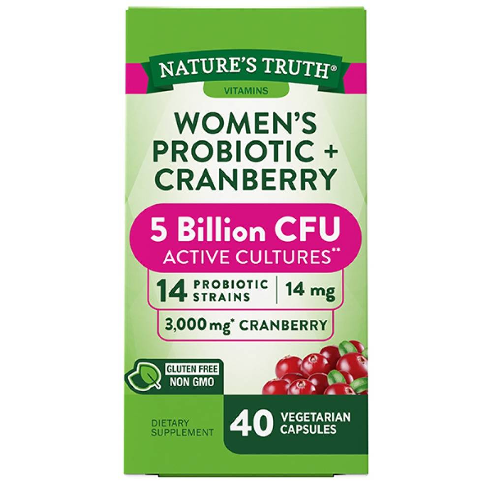 Natures Truth Women's Probiotic & Cranberry Vegetarian Capsules (3.2 oz)