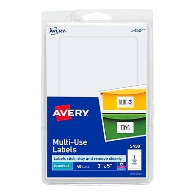 Avery White Removable Print or Write Labels 5450