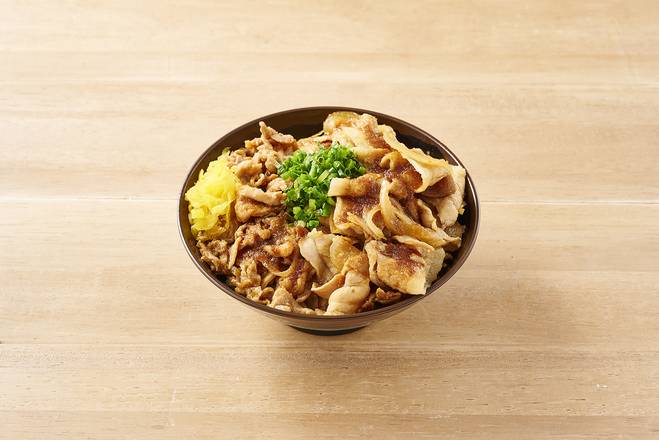 醤油ミックスガッツ丼（大） Soy Sauce Pork and Chicken Gutsy Rice Bowl (Extra Portion)