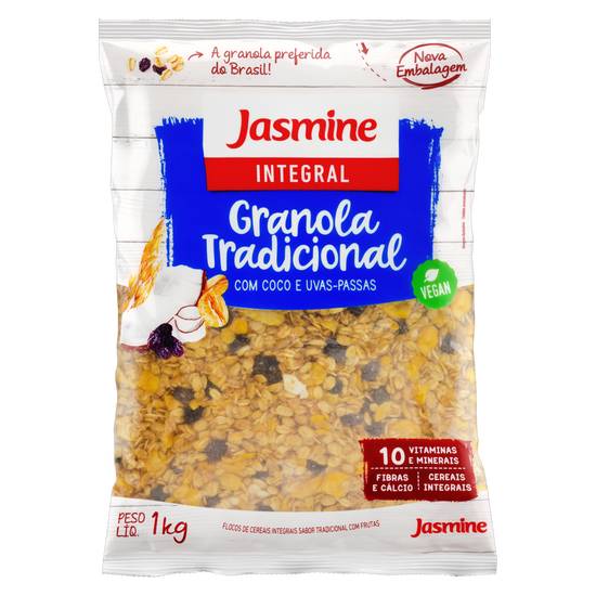 Jasmine granola integral tradicional com coco e uva-passas (1 kg)