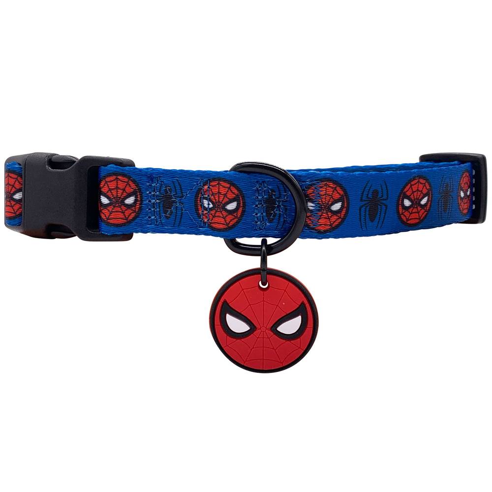 Spiderman Dog Collar (Color: Blue, Size: Medium)