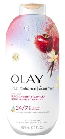 Olay Fresh Radiance Body Wash With Essence Of Black Cherry And Vanilla, Vitamin B3 And Antioxidant Blend