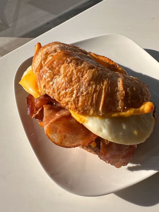Egg Cheese and Bacon Croissant