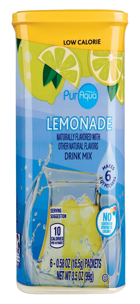 PurAqua Drink Mix, Lemonade (6 x 0.58 oz)