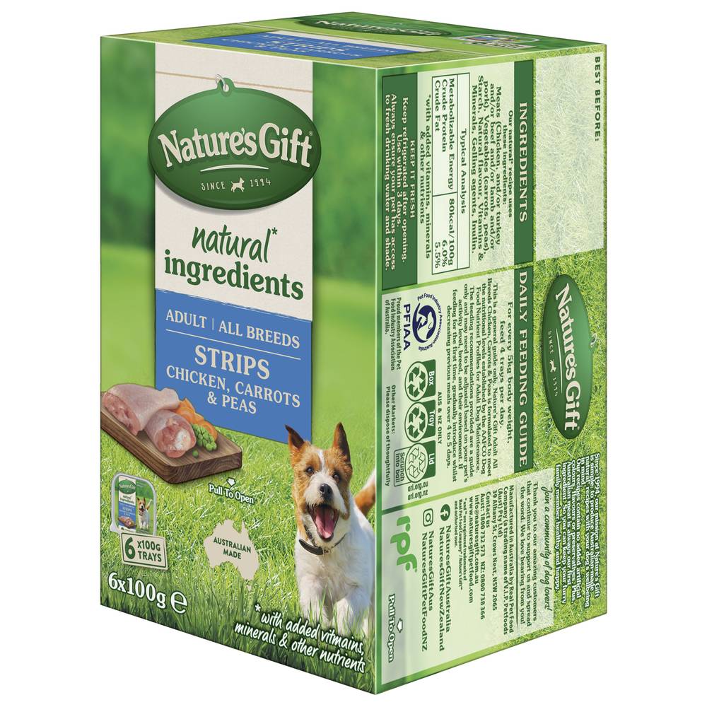 Nature's Gift Adult Strips Chicken Carrots & Peas Wet Dog Food Delivery