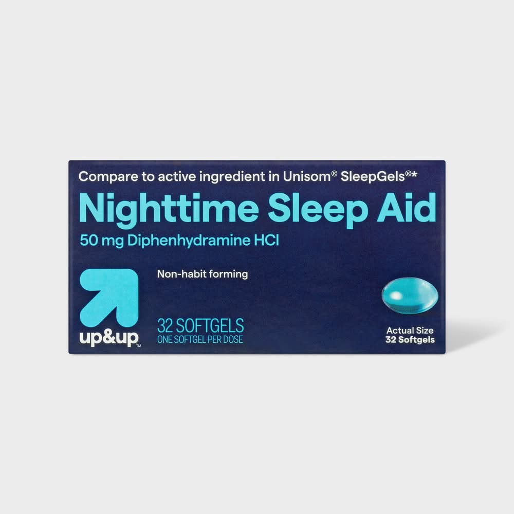 up&up Diphenhydramine Hcl Nighttime Sleep Aid Softgels 50 mg (32 ct)