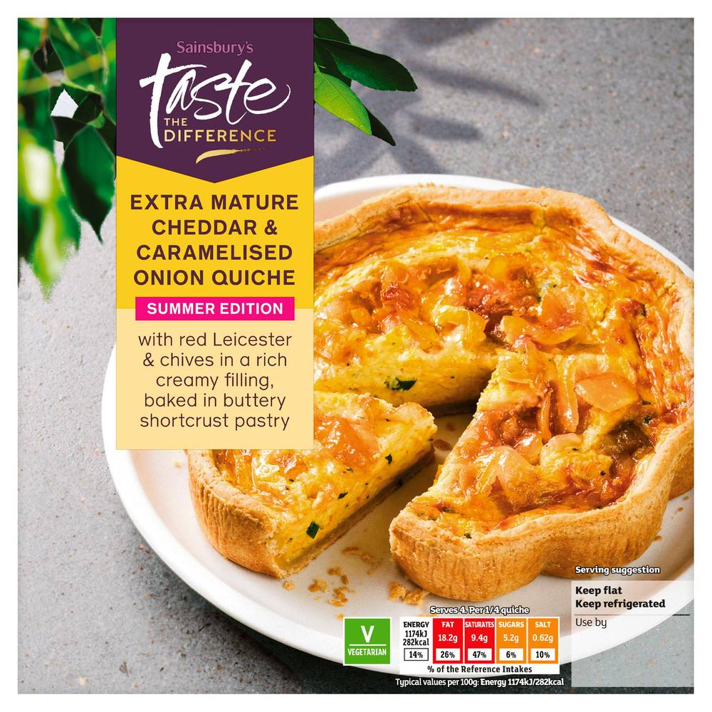 Sainsbury's Cheddar & Onion Quiche, Taste the Difference 400g