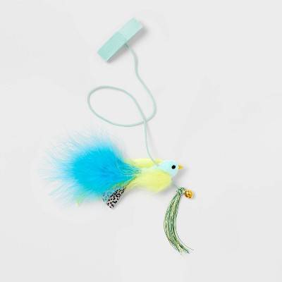 Boots & Barkley Hanging Teaser Bird With Bells Cat Toy, Blue