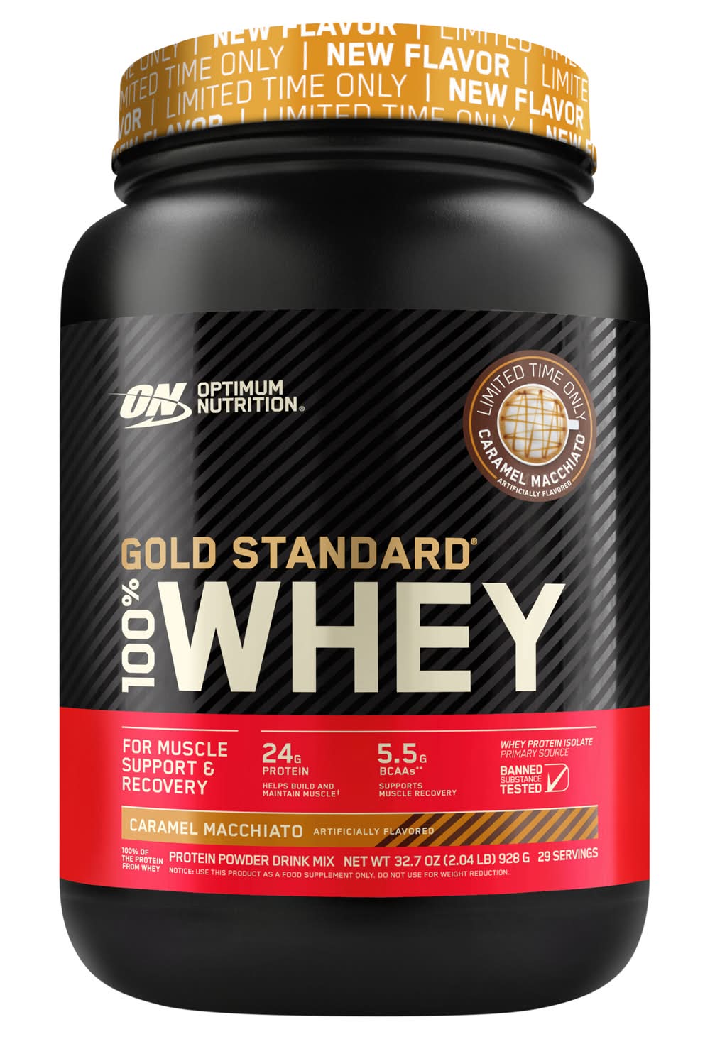 Optimum Nutrition 100% Whey Protein Powder Drink Mix, Caramel Macchiato (32.7 oz)