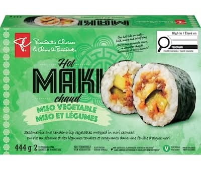 President's Choice Maki Chaud Au Miso Et Aux Légumes / Miso Vegetable Hot Maki 444.0 G