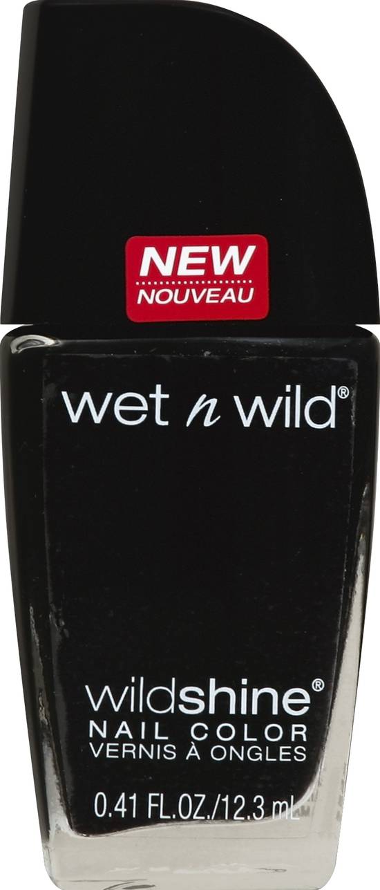 Wet N Wild Shine Nail Color Black Creme 485d (0.4 fl oz)