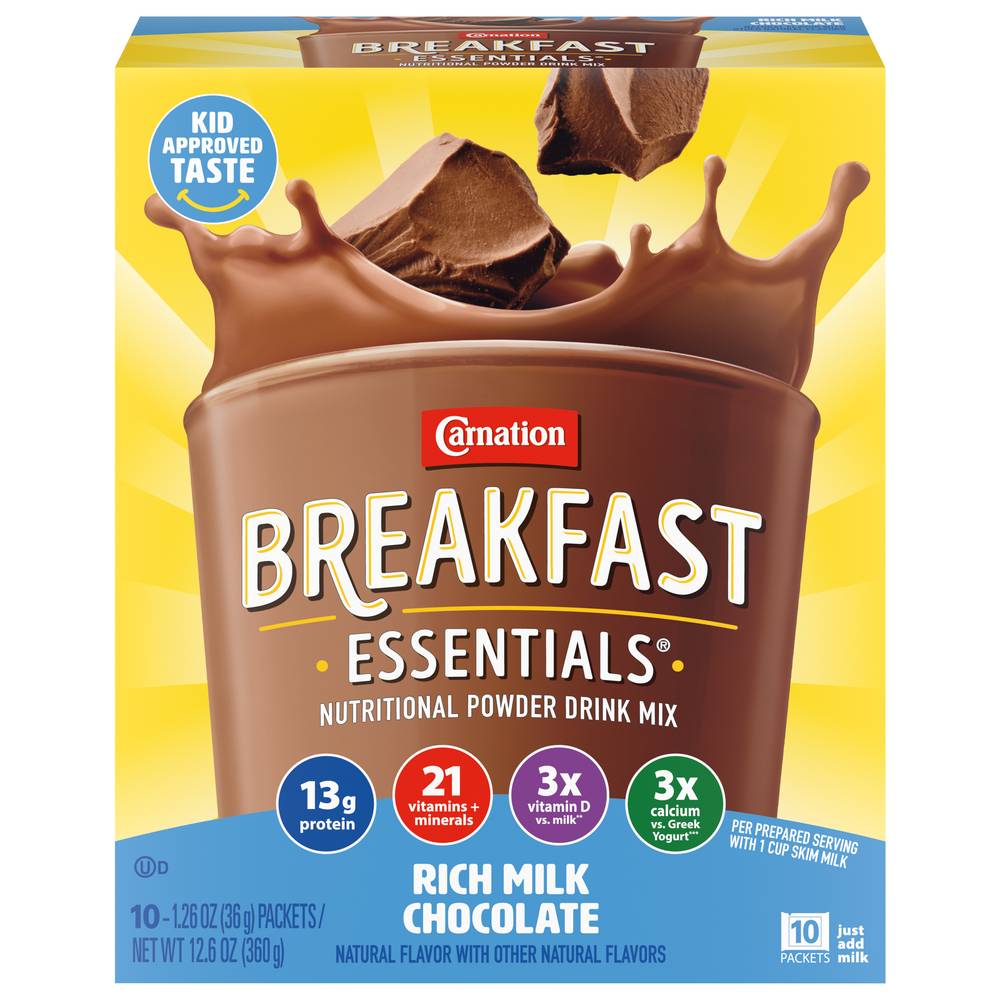 Carnation Breakfast Essentials Chocolate Nutritional Drink (12.6 oz)