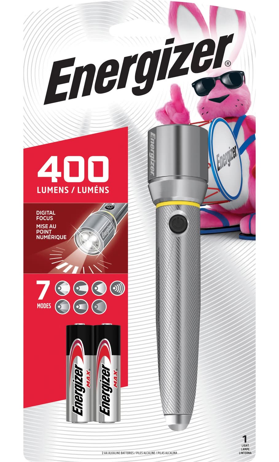 Energizer 400 Lm Gray Led Flashlight Aa Battery