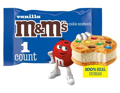 M&M'S Vanilla Ice Cream Cookie Sandwich, 4 Oz Pack