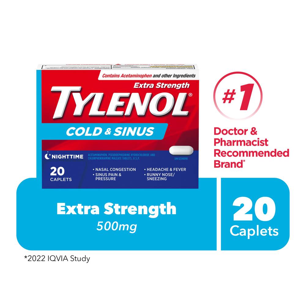 Tylenol Extra Strength Cold & Sinus Pills (10 g)