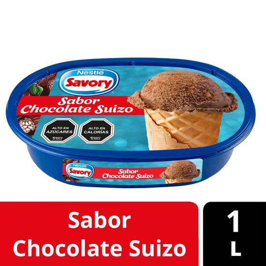 Savory helado sabor chocolate suizo (pote 1 l)