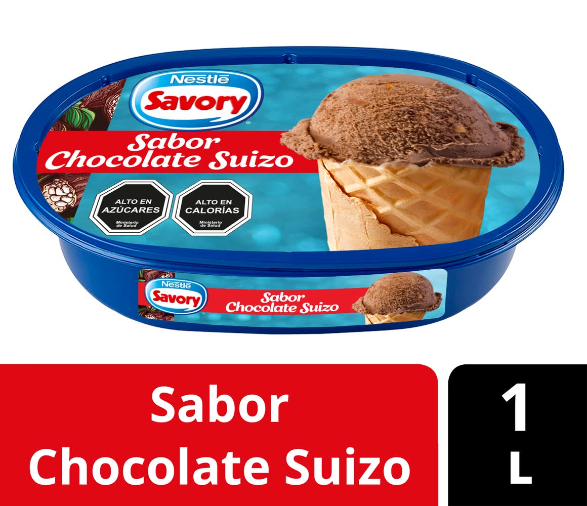 Savory · Helado de leche con almendras 1 l - Chocolate Suizo (1 L)