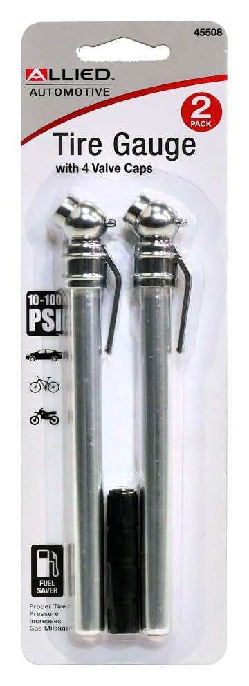 Allied™ Automoative Tire Gauge with 4 Valve Caps
