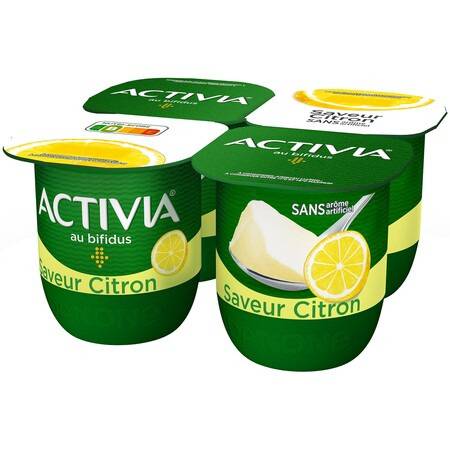 Yaourt citron bifidus ACTIVIA - les 4 pots de 125g