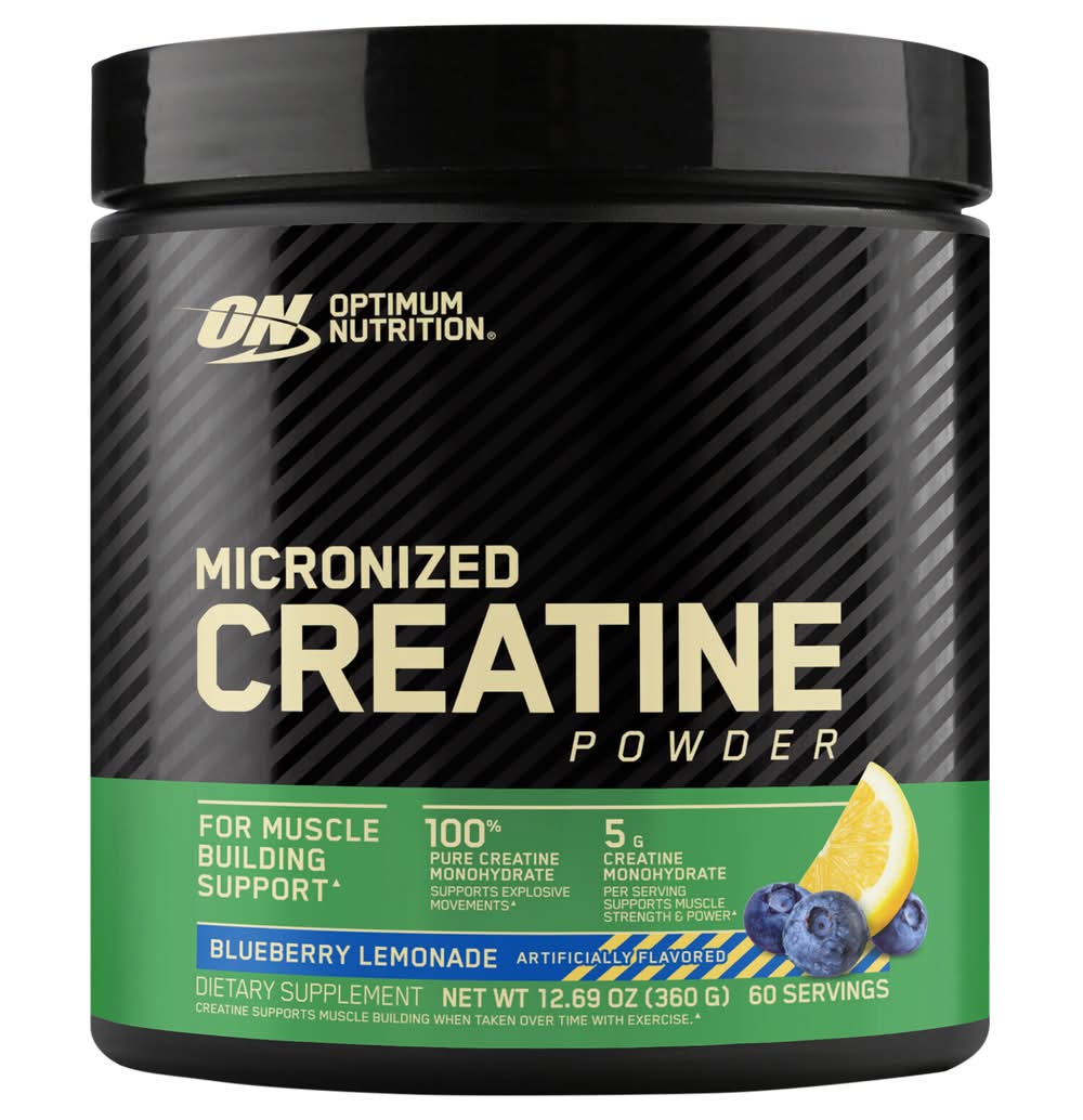 Optimum Nutrition Micronized Creatine Powder, Blueberry-Lemonade (12.69 oz)