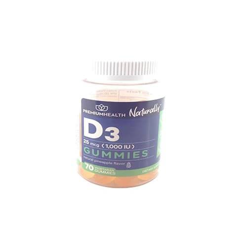 Premium Health Vitamin D3 25 Mcg Supplement (70 gummies)
