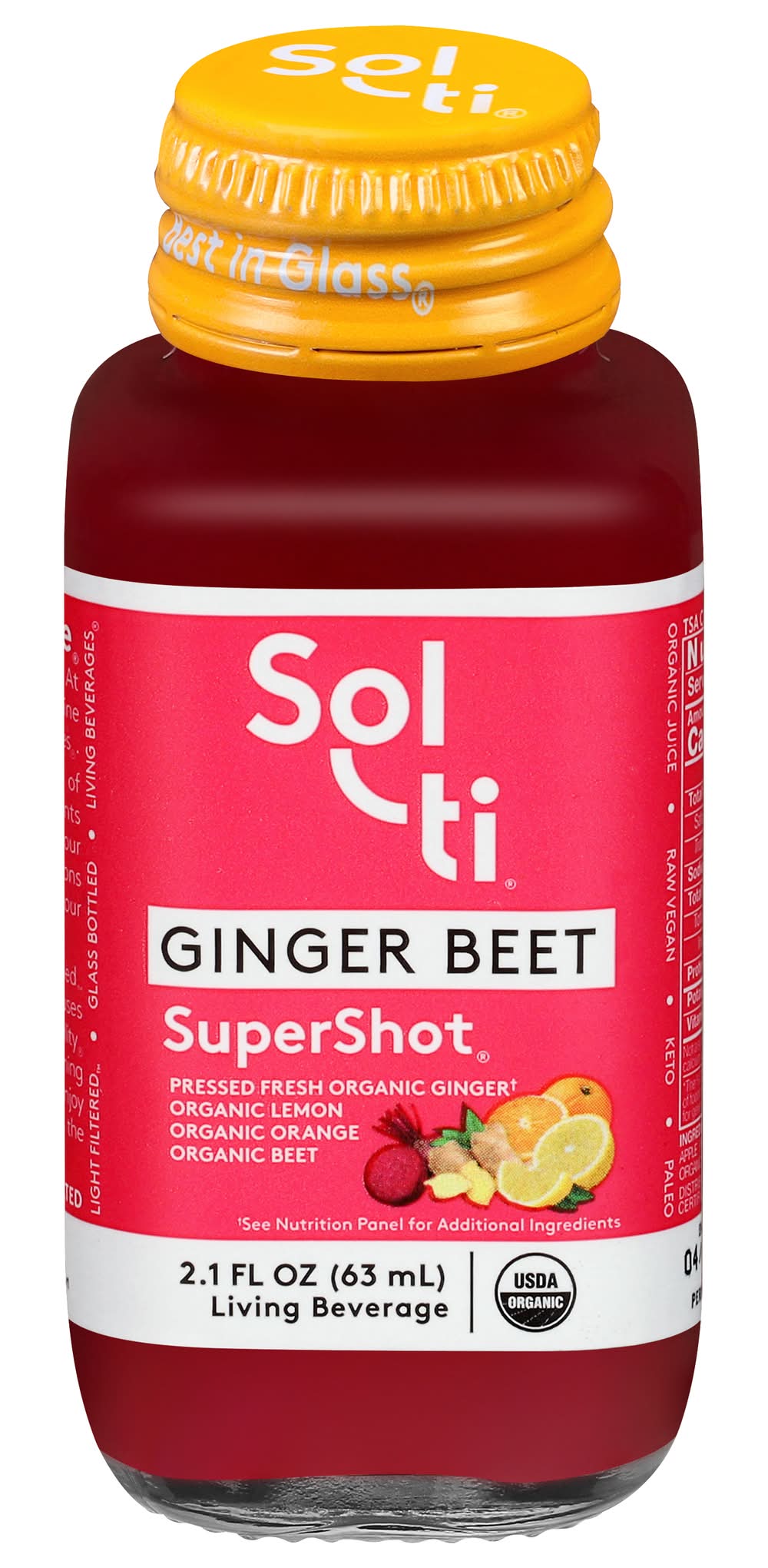 Sol-Ti Supershot Organic Ginger Beet Living Beverage Drink (2.1 fl oz)