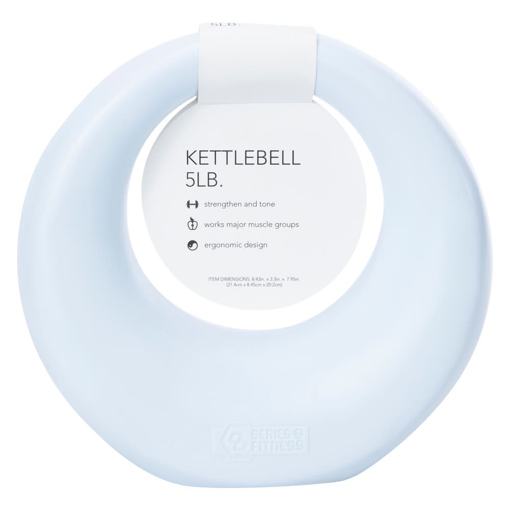 Series-8 Fitness™ 5lb Kettlebell Ergonomic Design Weight White