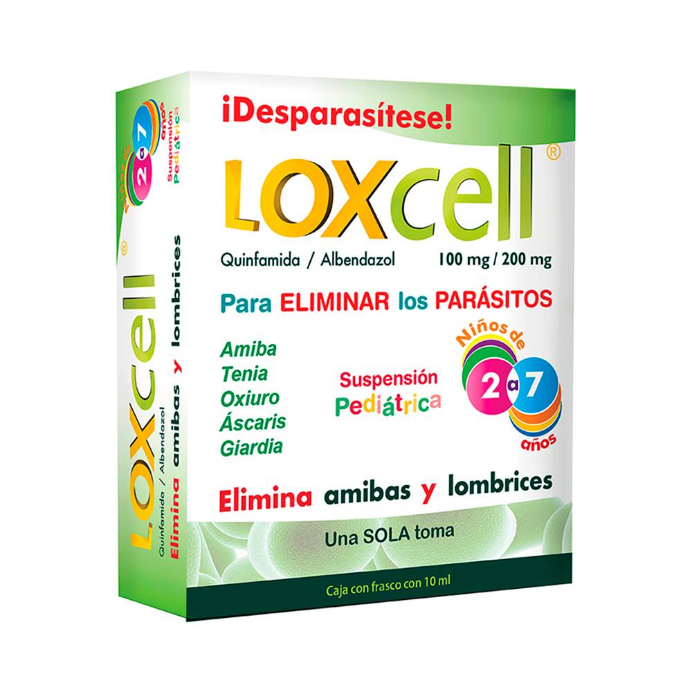 Cell pharma loxcell albendazol suspensión pediátrica 20 mg (10 ml)
