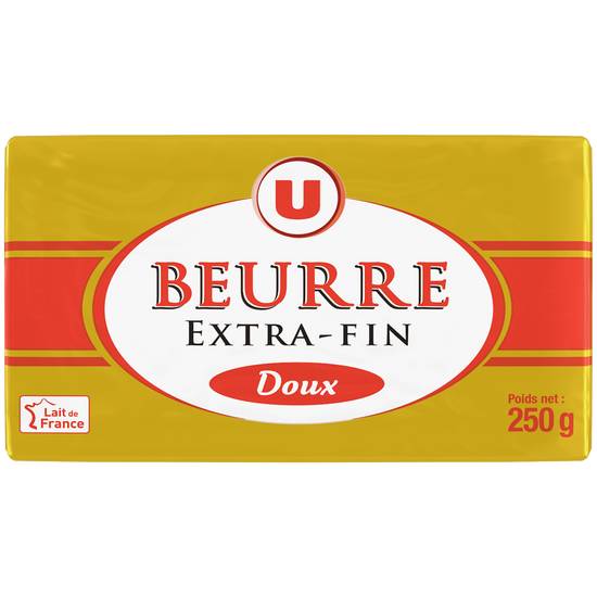 Beurre Doux 82% mg Produit U 250 gr