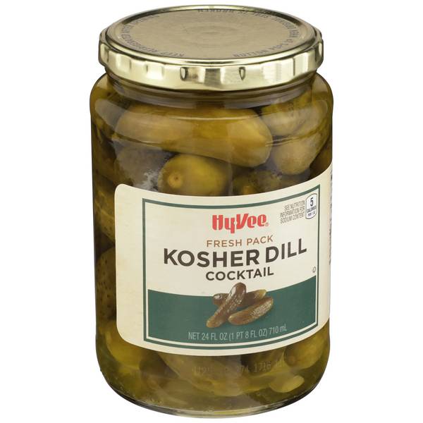 Hy-Vee Fresh pack Kosher Dill Cocktail Pickles (24 fl oz)