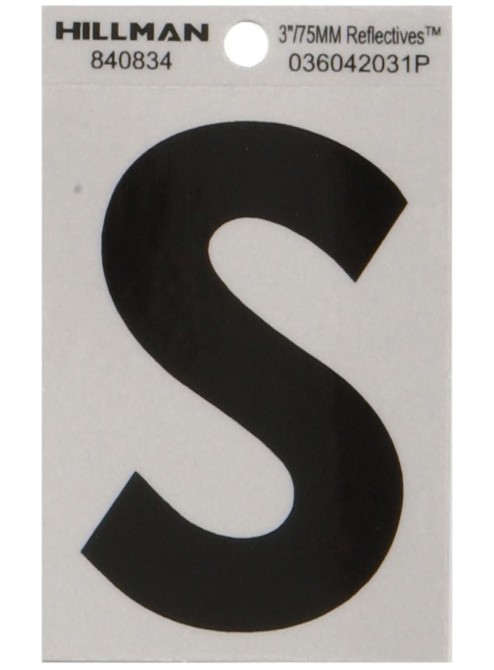 Hillman 3 In. Reflective Black Vinyl Self-Adhesive Letter S 1 Pc